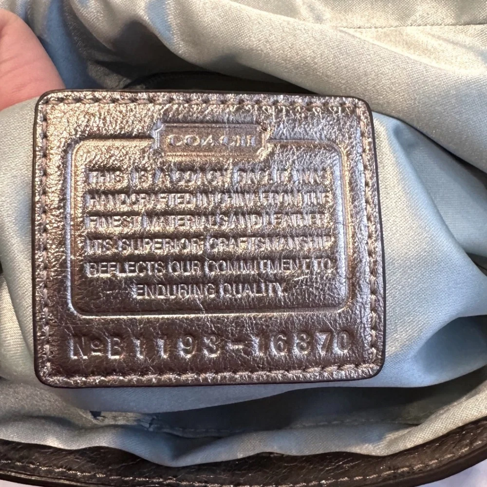 Coach Metallic Bronze Gold Leather Evening Shoulder Bag